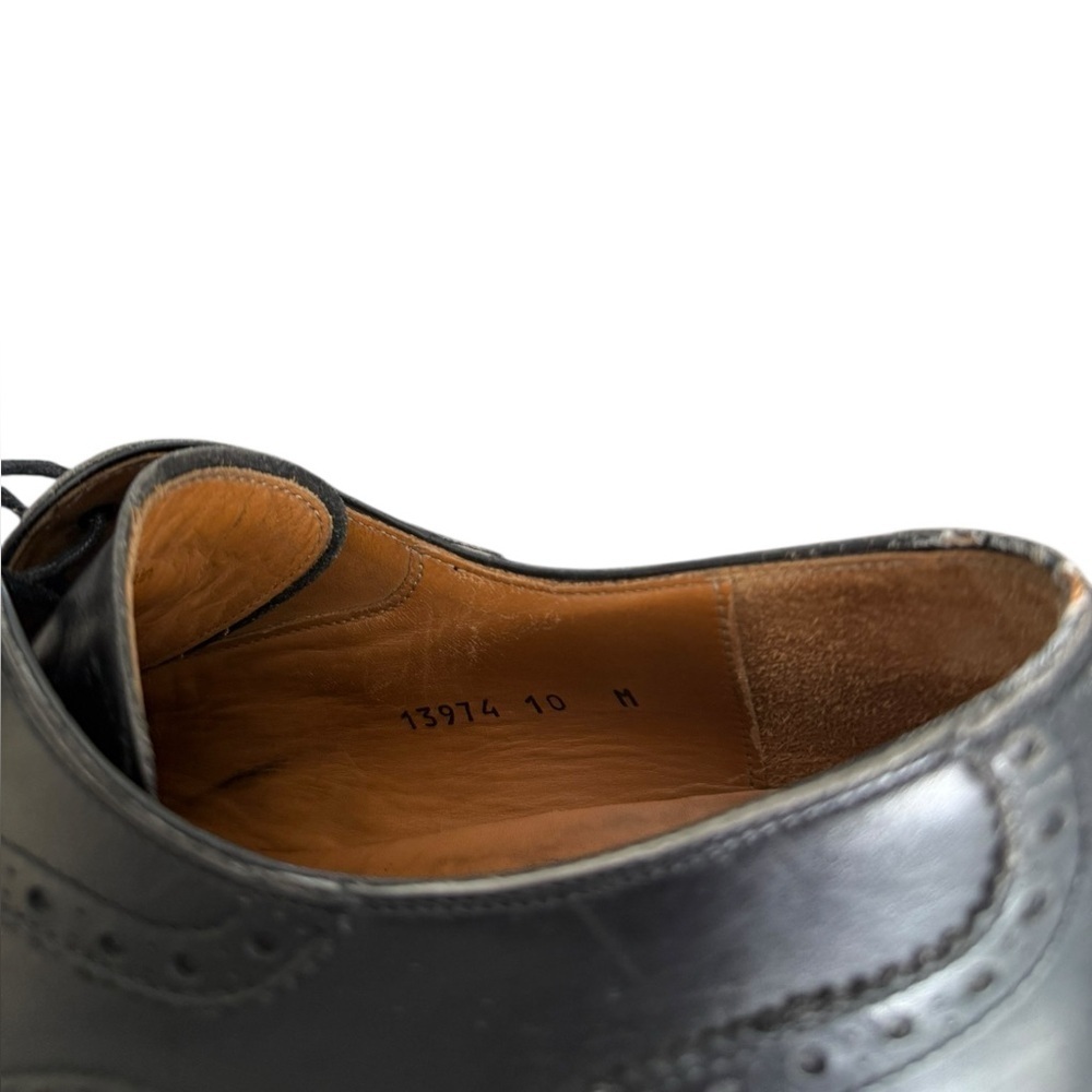 Magnanni Mens Shoes  Size 10  Brogue Wingtip Black Leather Derby Oxford 13974 - Picture 5 of 15